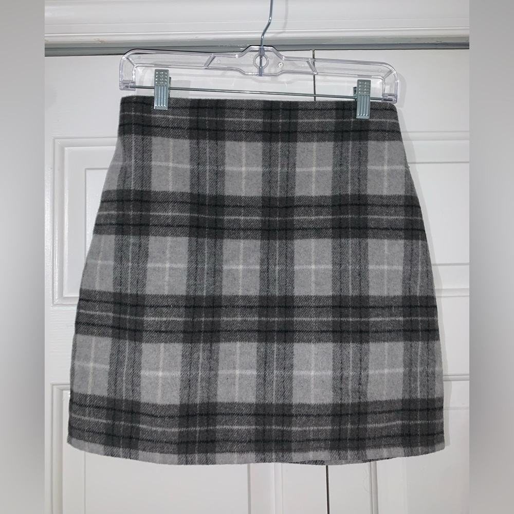Plaid Wool Skirt